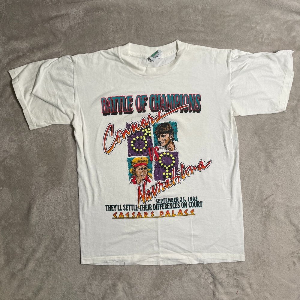 Vintage Connors VS Navratilova Caesars Palace Shirt